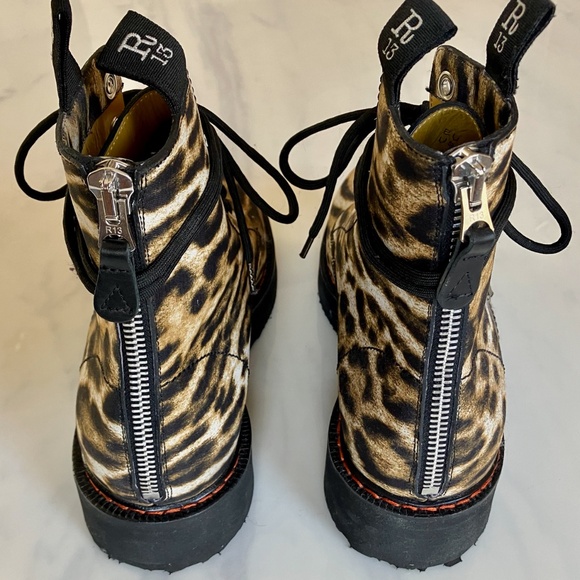 NEW in BOX R13 Leopard Print Stacked Boots US 9.5 / EU 40 - Picture 4 of 6